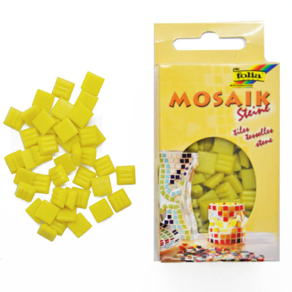 Folia мозаика Mosaic-glass tiles 200 гр, 10x10 мм, (300 шт), №12 Lemon yellow (Лимонно-желтая)
