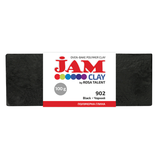 Полімерна глина "Jam Clay", колір: ЧОРНИЙ, 100 гр. ROSA TALENT