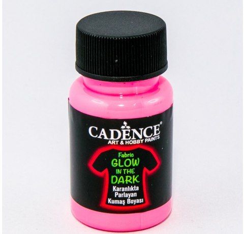 Cadence акрилова фарба для тканини люмінісцентна Fabric Glow In The Dark, колір рожевий, 50 мл 