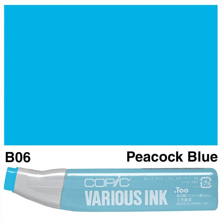 Чернила для маркеров Copic Various Ink, #B-06 Process blue (Светло-голубой)