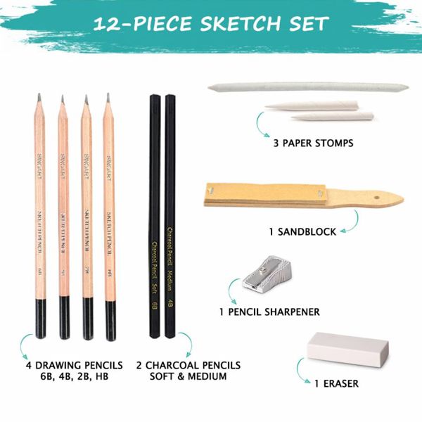 Набор для рисунка Sketching 12шт, в блистере, Sinoart - фото 3