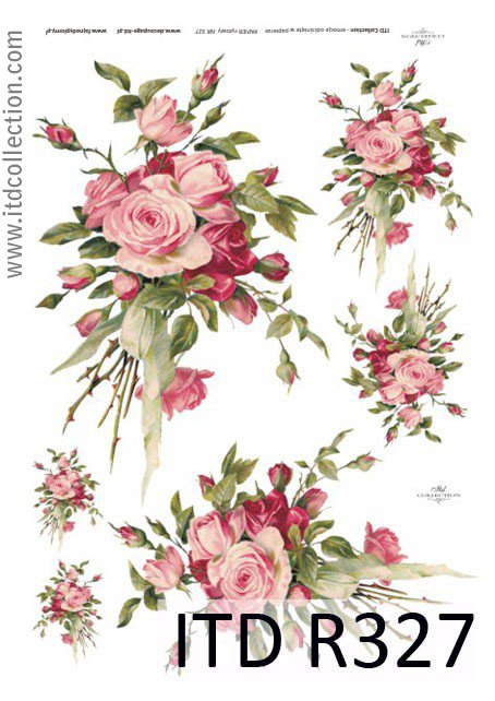 Рисовий папір «Рожеві квіти» А4 