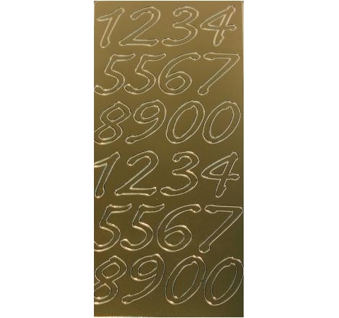 Наклейки «Цифры», 10*25 см, Золото