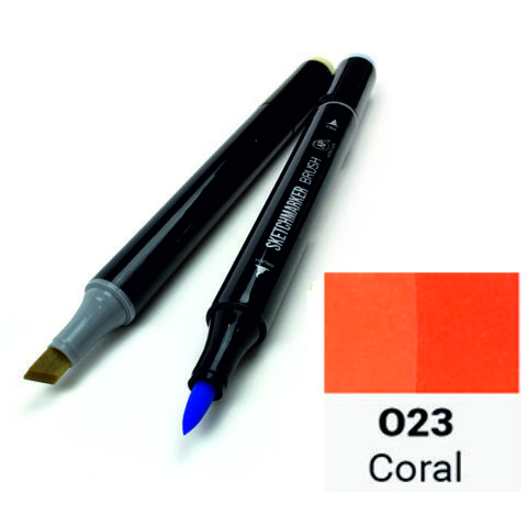 Маркер SKETCHMARKER BRUSH, цвет КОРАЛЛОВЫЙ (Coral) 2 пера: долото и мягкое, SMB-O023
