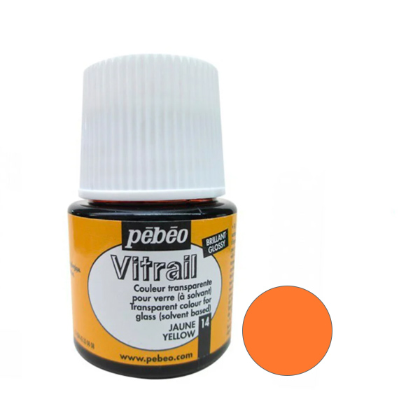 Вітражна фарба Vitrail Pebeo Жовтий №14, 45 ml 
