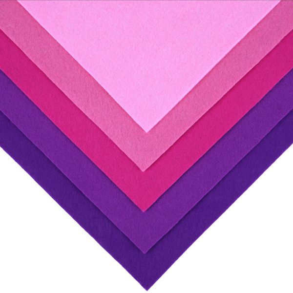 Набір Фетру SANTI м'якого рожево-бузкові відтінки 21х30см 5 аркушів - фото 4
