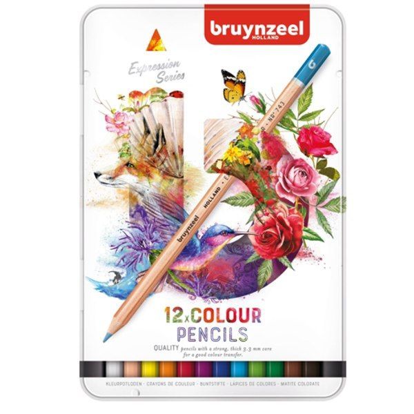 Набор цветных карандашей Bruynzeel "EXPRESSION" 12 цветов, метал. коробка - фото 2