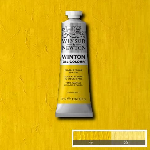 Олійна фарба Winton від Winsor & Newton, 37мл. Колір: Cadmium Yellow Pale 