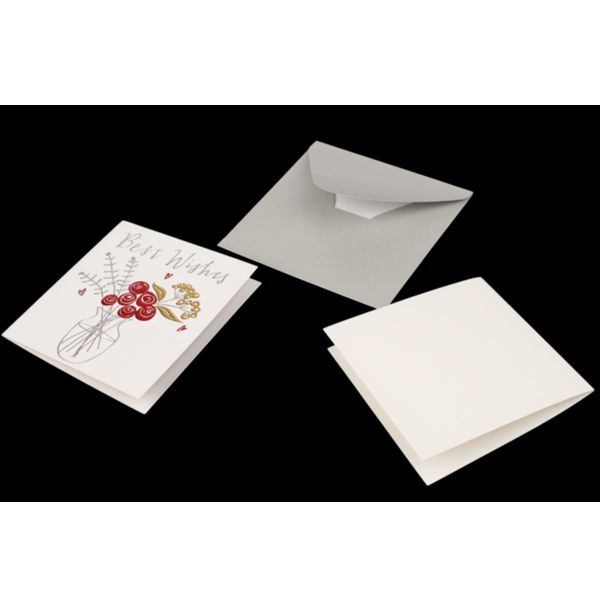 Поздравительная открытка «Happy Birthday, Best Wishes, Good Luck..»+конверт и вкладыш, 12х12 см - фото 2