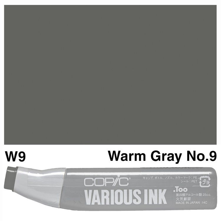 Чернила для маркеров Copic Various Ink, #W-9 Warm gray (Теплый серый)