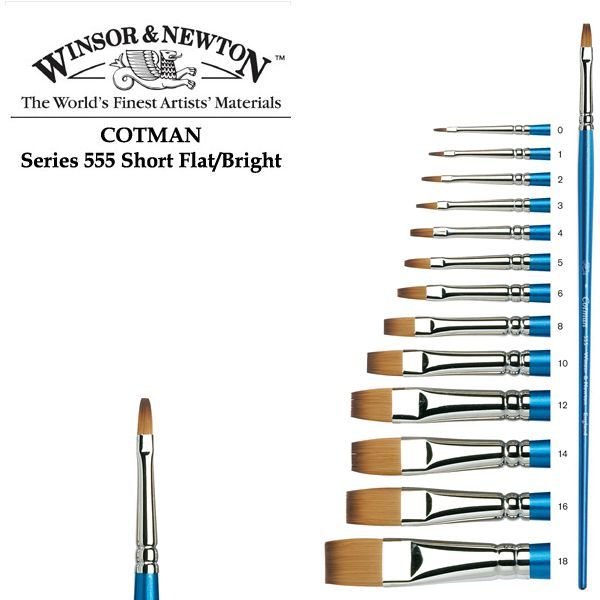 Winsor плоская кисть, синтетика (имит. Соболя), д/р, 555 Cotman Brushes Flat. #5