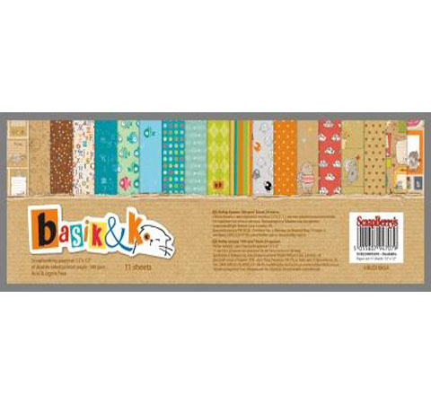 Набор бумаги 30,5х30,5 см 180 гр/м Басик 11л.