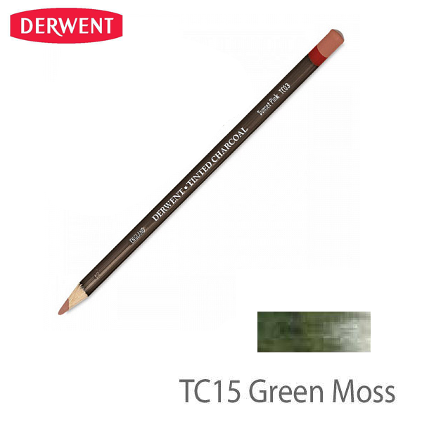 Олівець вугільний Derwent Tinted Charcoal, (TC15) зелений мох 