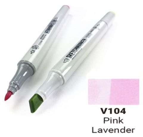 Маркер SKETCHMARKER, цвет РОЗОВАЯ ЛАВАНДА (Pink Lavender) 2 пера: тонкое и долото, SM-V104