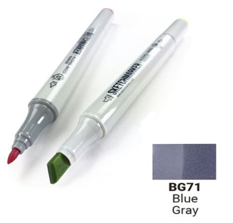 Маркер SKETCHMARKER, колір СИНЕ-СІРИЙ (Blue Gray) 2 пера: тонке та долото, SM-BG071 