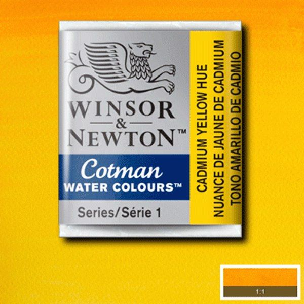 Акварель Winsor Cotman Half Pan, № 109 Cadmium Yellow Hue (Кадмій жовтий)  - фото 1