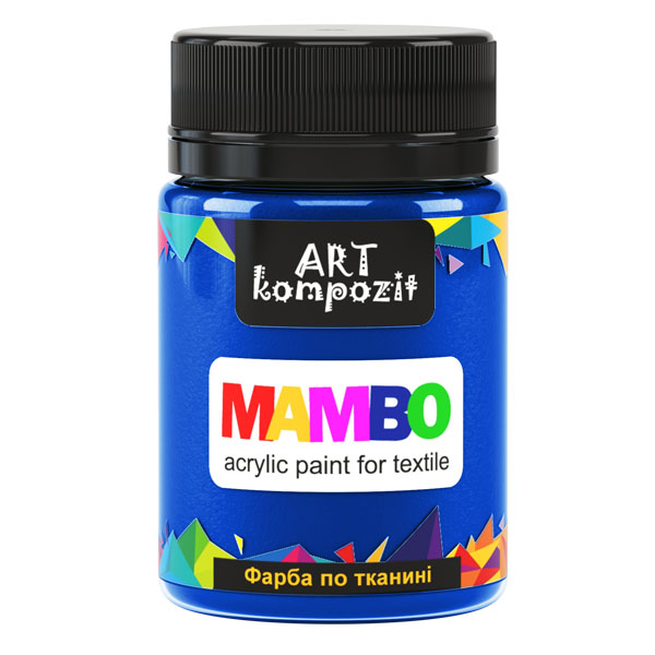 Краска для рисования по ткани MAMBO "ART Kompozit", цвет: 19 КОБАЛЬТ СИНИЙ, 50 ml