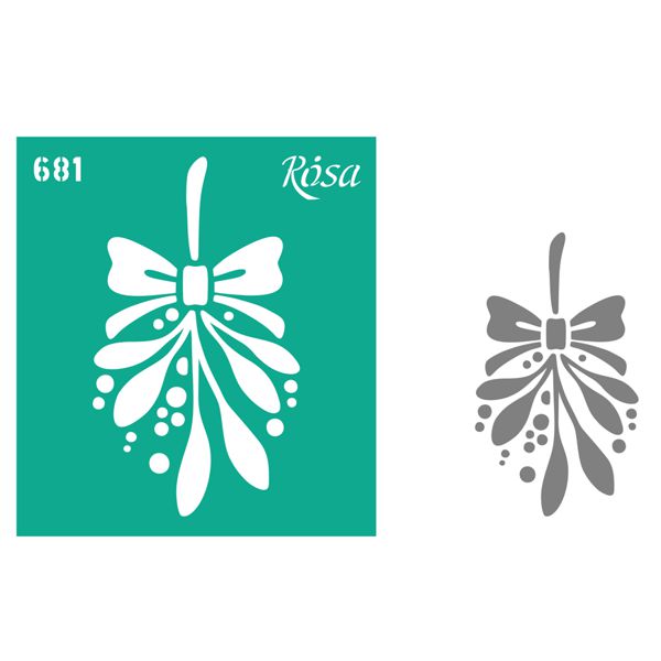 Трафарет многоразовый самоклеющийся, №681, 9х10см, серия "Новый год", ROSA Talent