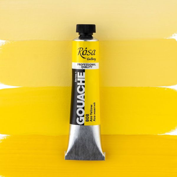 Гуашевая художественная краска, ROSA Gallery, туба, 20мл, Azo жёлтый (808)