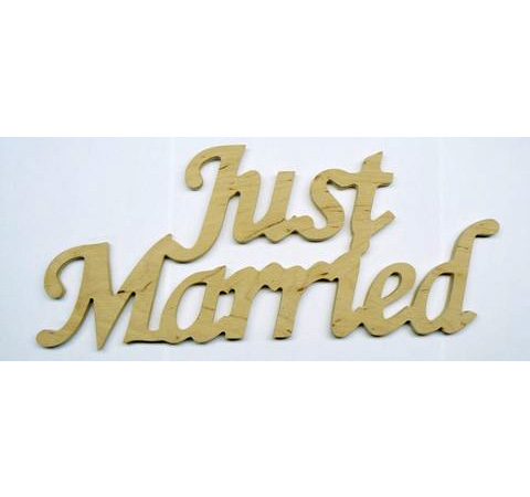 Напис із дерева «Just Married», 35х15 см 