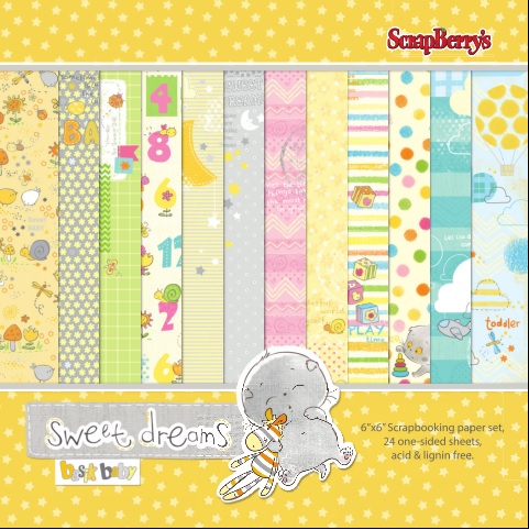 Набор бумаги ScrapBerry's «Малыш Басик», 15х15, 24л.