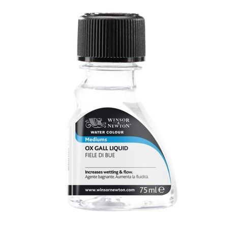 Жидкая бычья желчь Winsor Ox Gall liquid для  акварельных красок, 75 ml