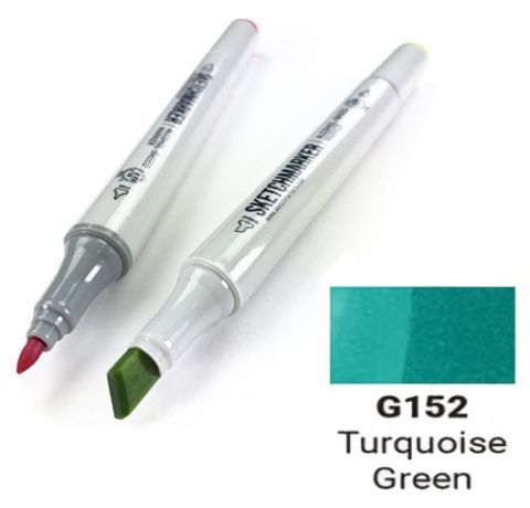 Маркер SKETCHMARKER, колір БІРЮЗОВО-ЗЕЛЕНИЙ (Turquoise Green) 2 пера: тонке та долото, SM-G152 