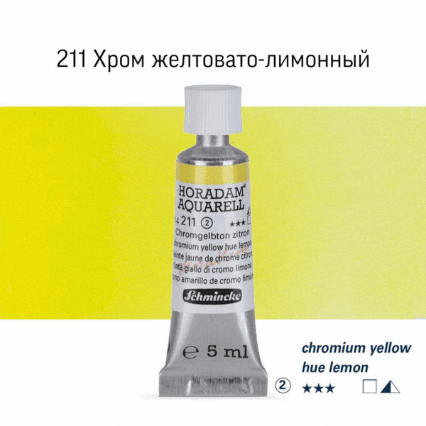 Акварель Schmincke «Horadam AQ 14», туба, 5 мл. Цвет: Chromium yellow hue lemon