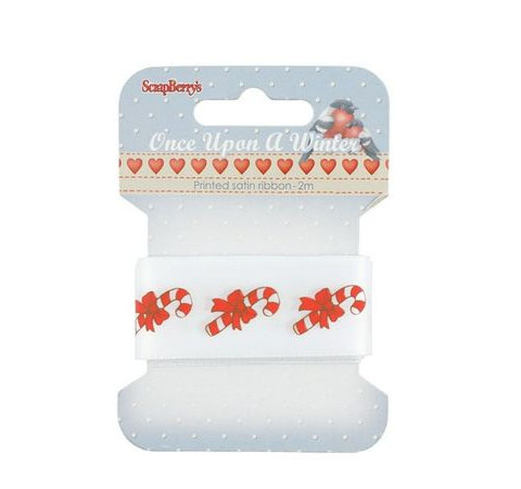 Лента декоративная Однажды зимой, атлас, 2 м