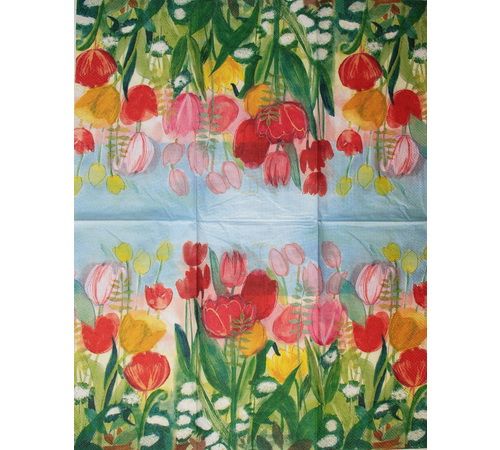 Салфетка  Яркие тюльпаны