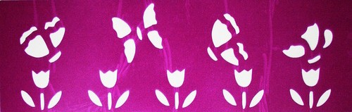 Трафарет многоразовый самоклеющийся «Бабочки над тюльпанами»