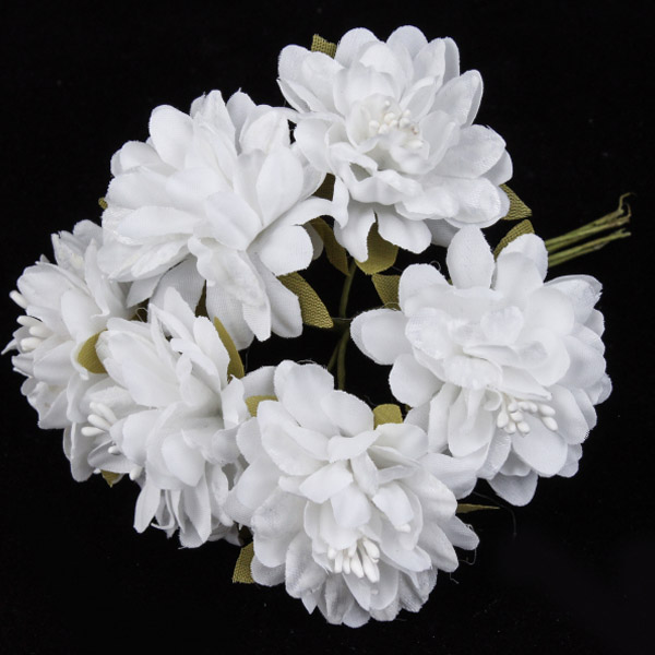 Букетик штучних квітів хризантеми 6 шт/уп., БІЛІ  - фото 1