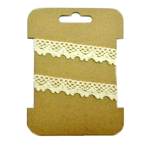 Кружевная лента, Кремовая 118360, ширина - 1.5 см, 2 метра