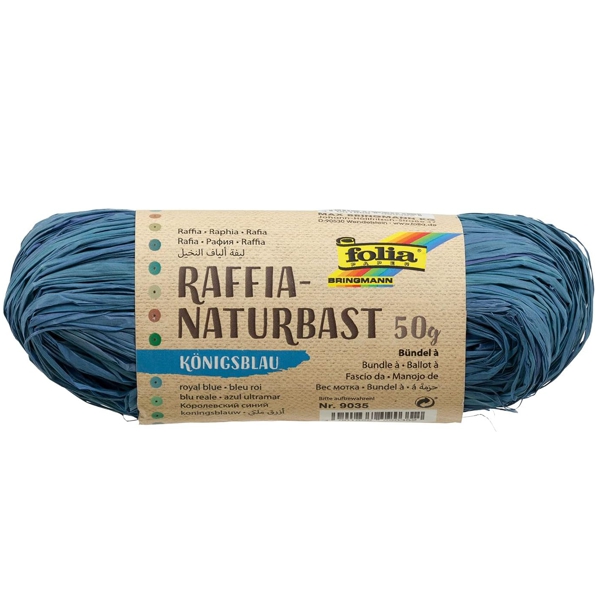 Мотузка натуральна в асортименті, Folia Royal blue №35, 50 gr 