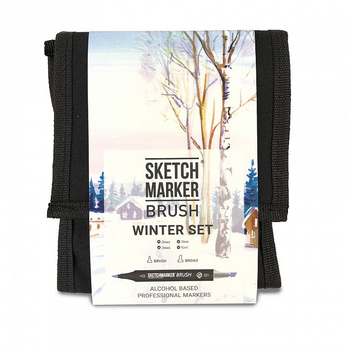 Набір маркерів SKETCHMARKER BRUSH 12 Winter Set - Зима (12 маркерів + сумка органайзер) 