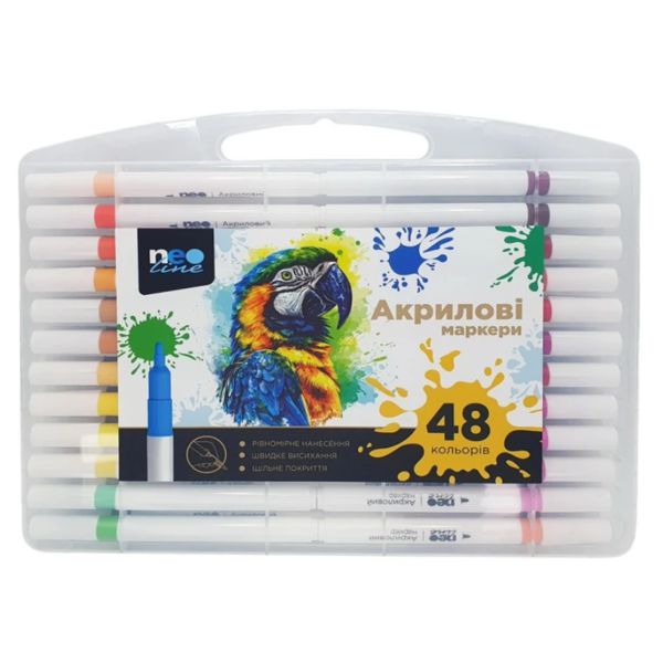 Набір акрилових маркерів Neo Line, 48 кольорів (4061-48SH) - фото 1
