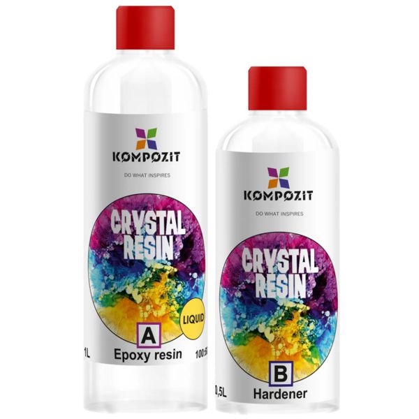 Епоксидна смола CRYSTAL RESIN EPOXY "ART Kompozit" (смола 1 л + затверджувач 0,5 л)