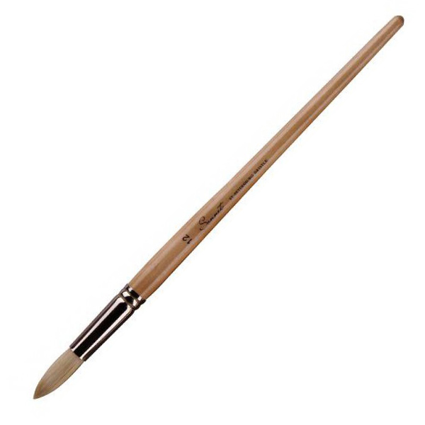 Кисть щетина "Сонет" круглая, длинная ручка, покрытая лаком, №12, диам. 13 мм