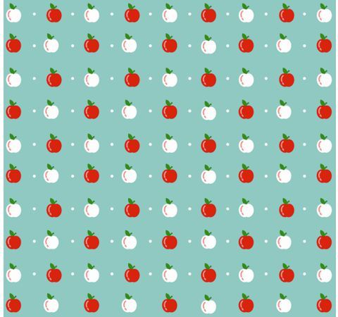 Фетр с рисунком «Яблочки на зеленом», 25х25 см