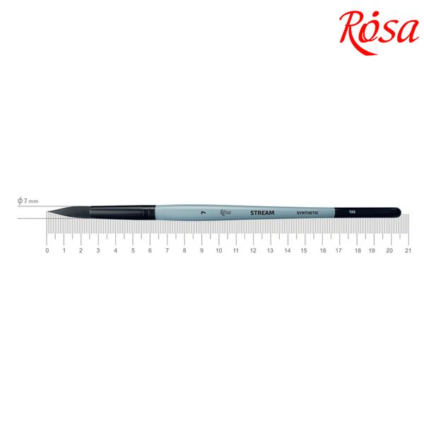 Кисть ROSA STREAM 132, синтетика круглая, короткая ручка, №7 - фото 1