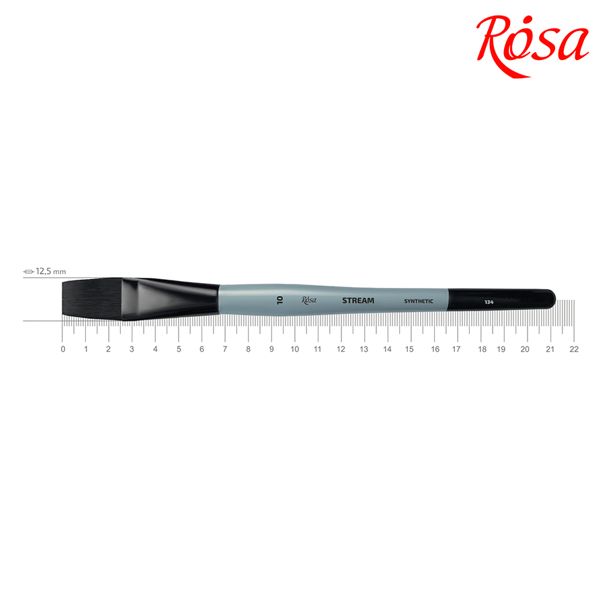 Кисть ROSA STREAM 134, синтетика плоская короткая ручка, №10 - фото 1