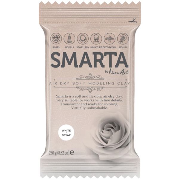 Самозатвердевающая глина SMARTA, 250 грамм. БЕЛАЯ