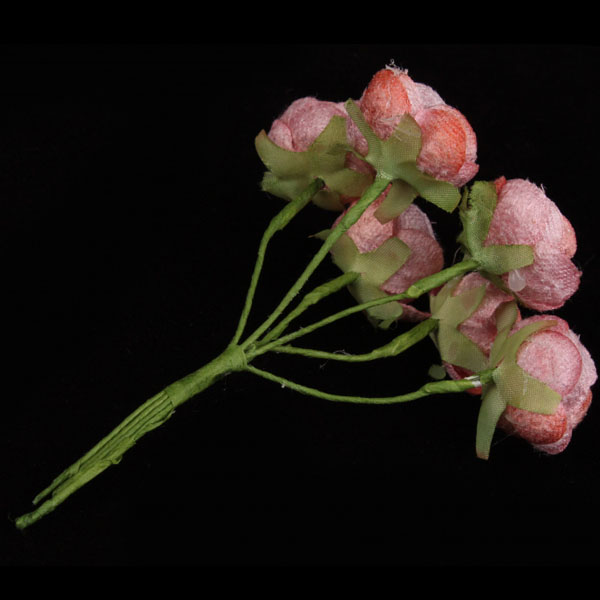 Букетик искусственных цветочков с тычинками 6 шт/уп., РОЗОВЫЕ - фото 2