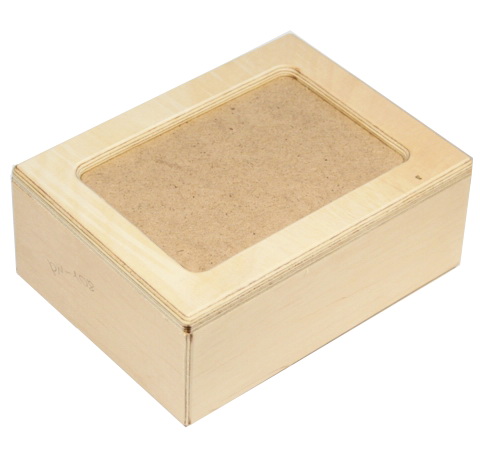 Дерев'яна скринька зі вставкою МДФ, 15х20 см 