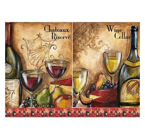 Декупажна карта «Вино та фрукти», А4, 55 г/м2, Decards 
