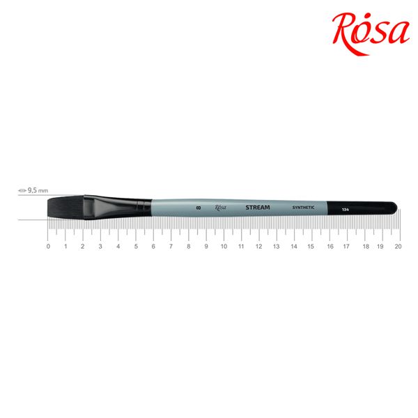 Кисть ROSA STREAM 134, синтетика плоская короткая ручка, №8 - фото 1