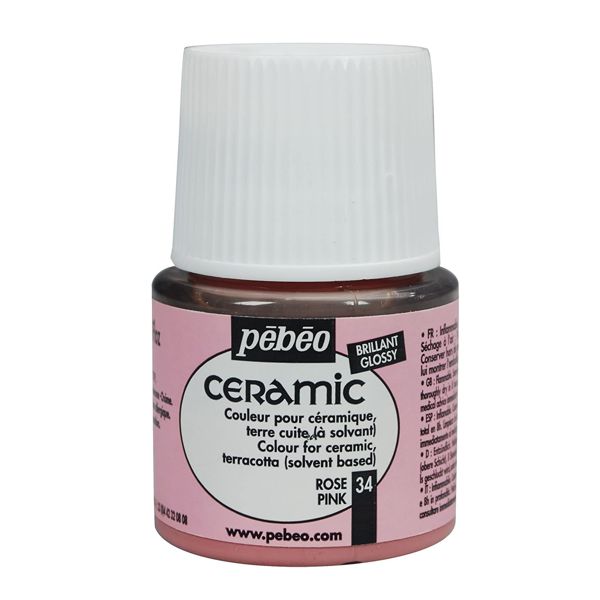 Фарби для скла та кераміки Pebeo «CERAMIC» Рожевий №34, 45 ml 