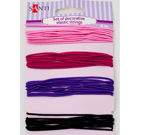 Набор эластичных шнуров Santi «Розово-фиолетовый», 4x2 метра