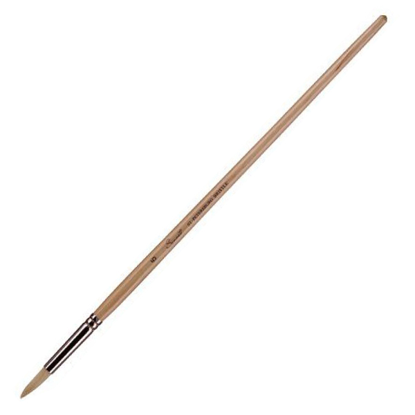 Кисть щетина "Сонет" круглая, длинная ручка, покрытая лаком, №5, диам. 7 мм