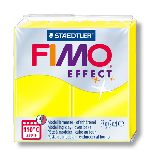 Пластика FIMO Effect NEON, 57г. ЖЕЛТЫЙ НЕОНОВЫЙ